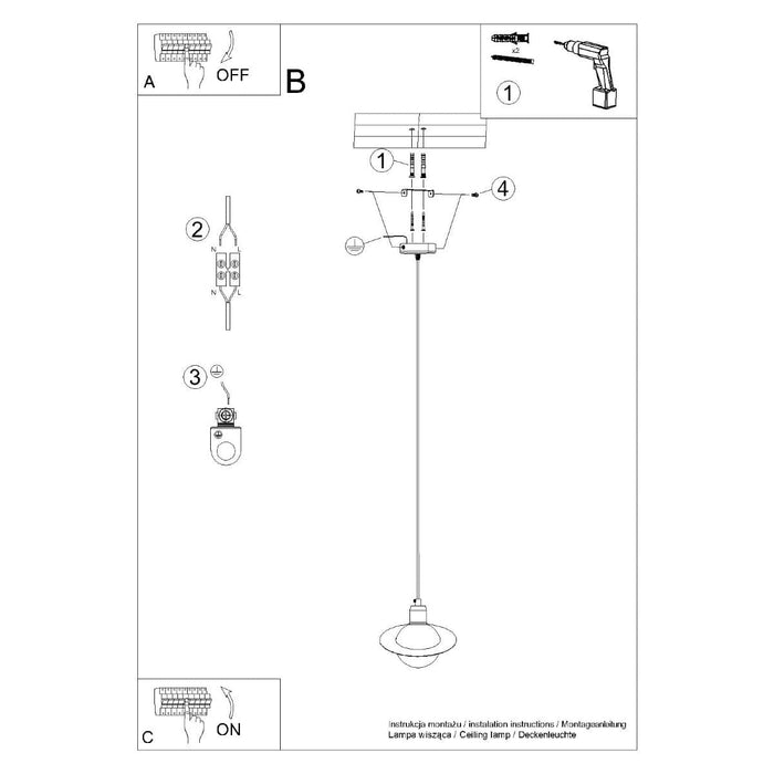 Pendant lamp HYPERION 1 white Sollux Lighting SL.1356