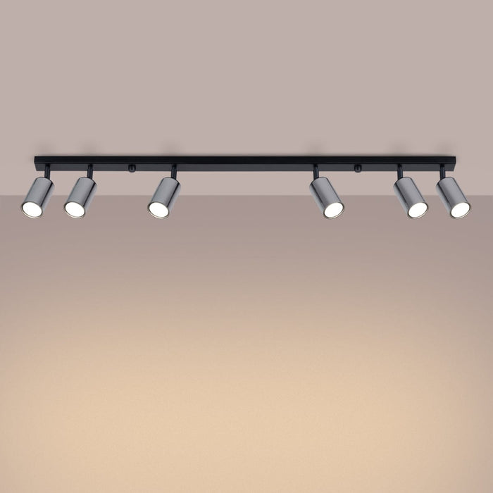 Ceiling lamp WINX 6L black/chrome Sollux Lighting SL.1372