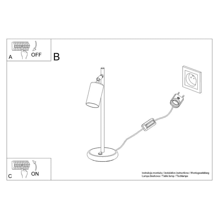 Table lamp WINX black/chrome Sollux Lighting SL.1373