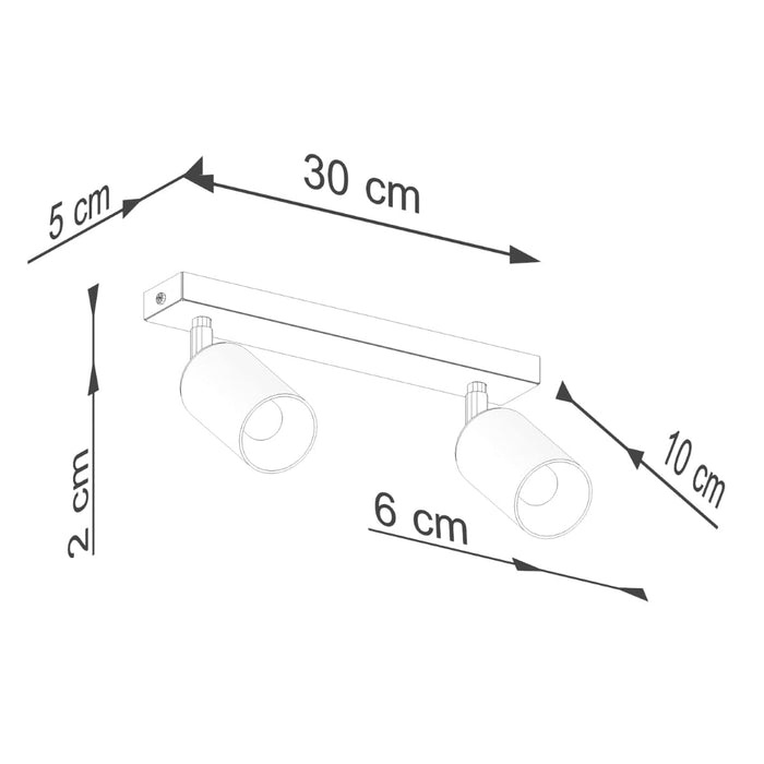 Ceiling lamp WINX 2 black/cooper Sollux Lighting SL.1375