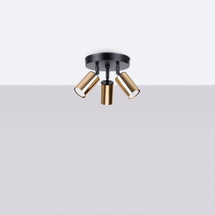 Ceiling lamp WINX 3P black/gold Sollux Lighting SL.1385