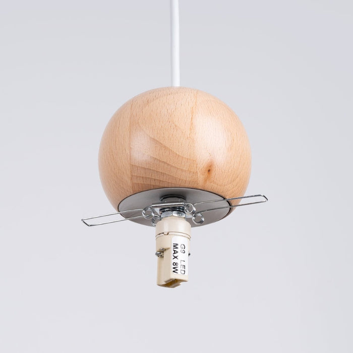 Pendant lamp PEKKA 3P white/natural wood Sollux Lighting SL.1391