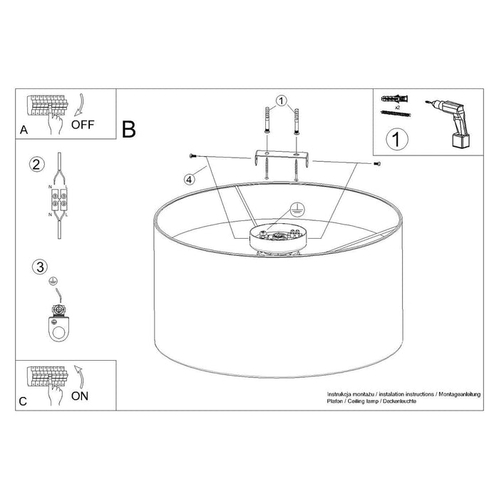 Ceiling lamp TELESTO white/dark brown Sollux Lighting SL.1392