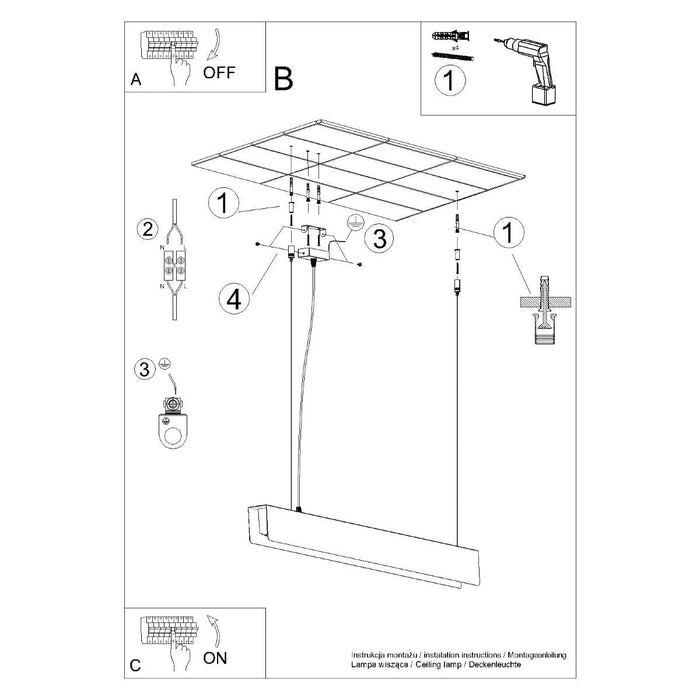 Pendant lamp SPARK black Sollux Lighting SL.1395