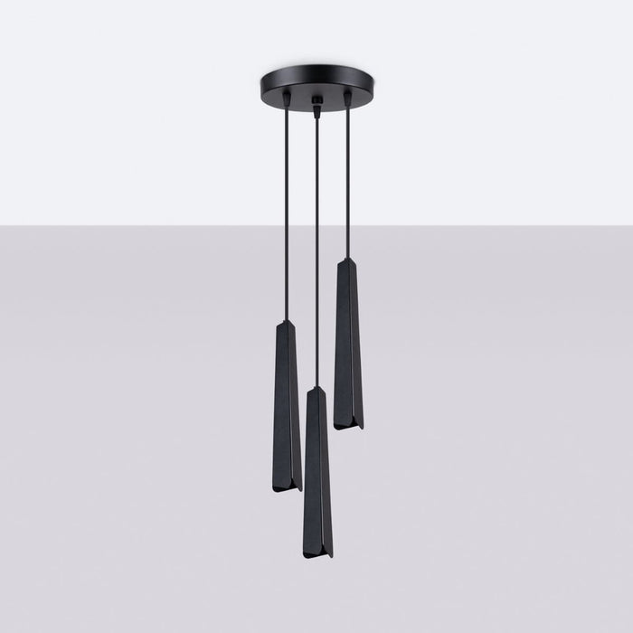 Pendant lamp PRYSM 3P black Sollux Lighting SL.1401