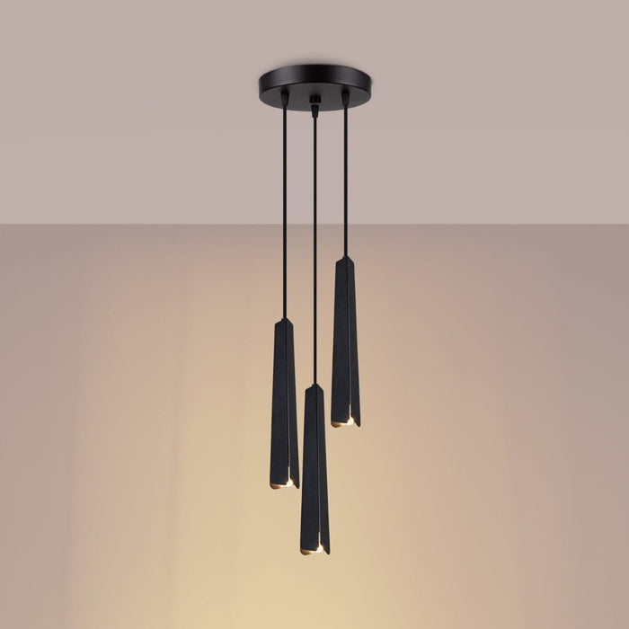 Pendant lamp PRYSM 3P black Sollux Lighting SL.1401