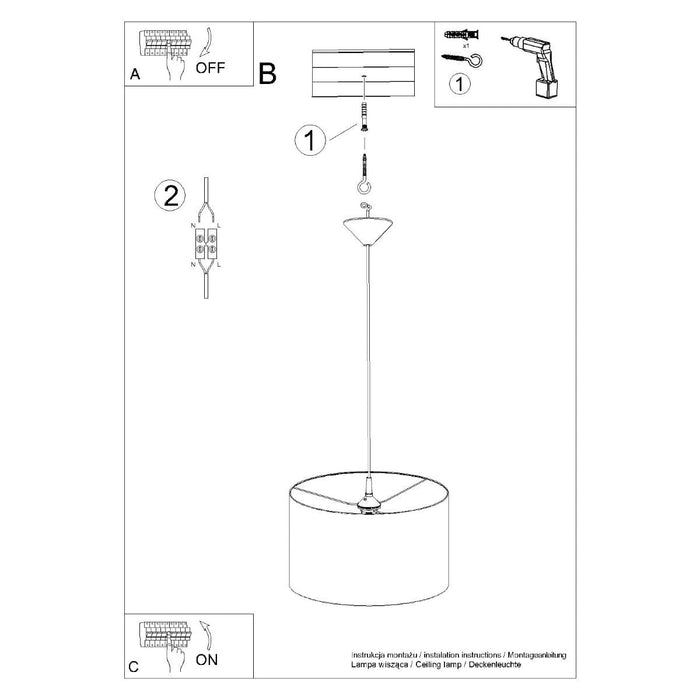 Pendant lamp NOVA 40 white Sollux Lighting SL.1404