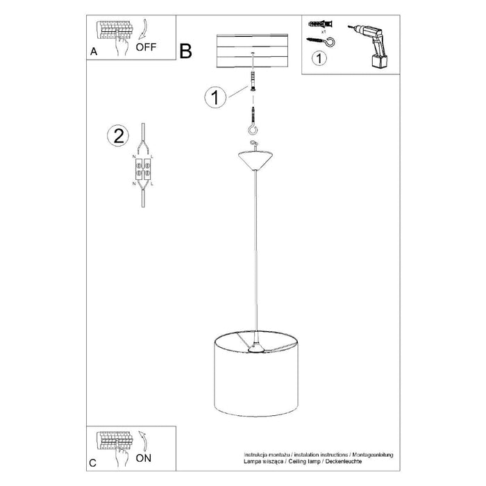 Pendant lamp NOVA 30 black Sollux Lighting SL.1405