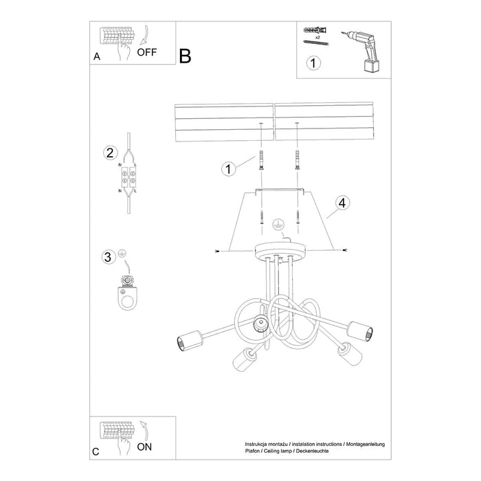 Chandelier LOOP 5 white Sollux Lighting SL.1432