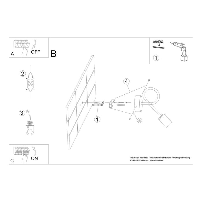 Wall lamp LOOP black Sollux Lighting SL.1433