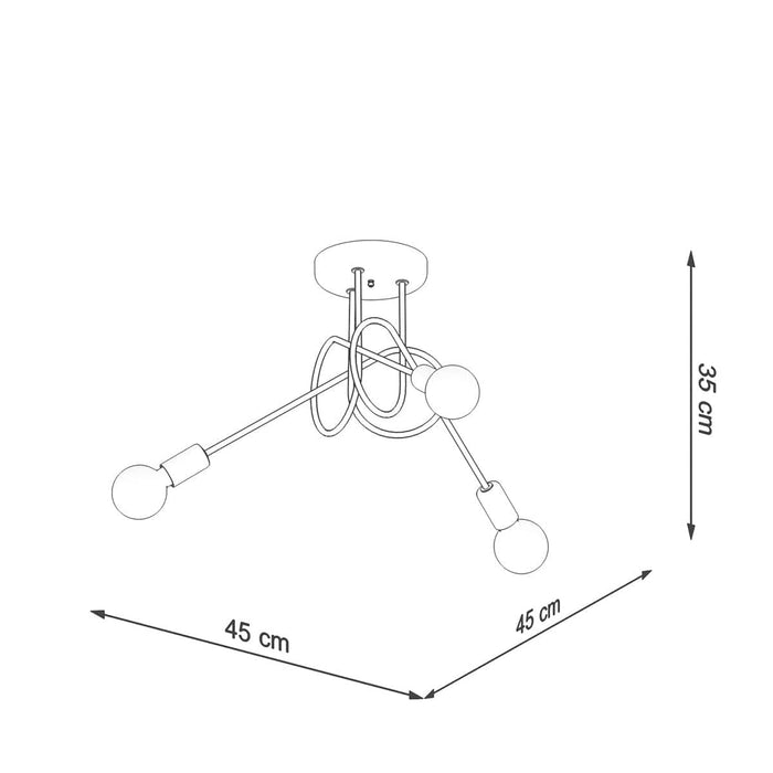 Chandelier LOOP 3 black Sollux Lighting SL.1434