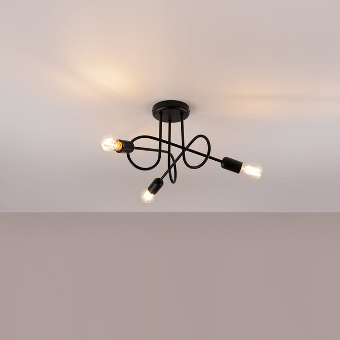 Chandelier LOOP 3 black Sollux Lighting SL.1434