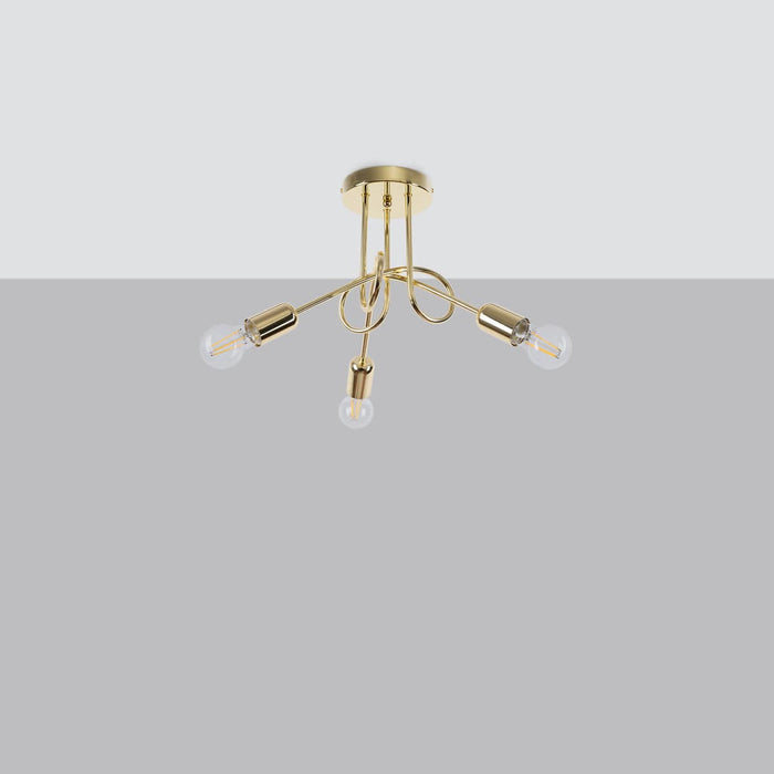 Chandelier LOOP 3 glossy gold Sollux Lighting SL.1437