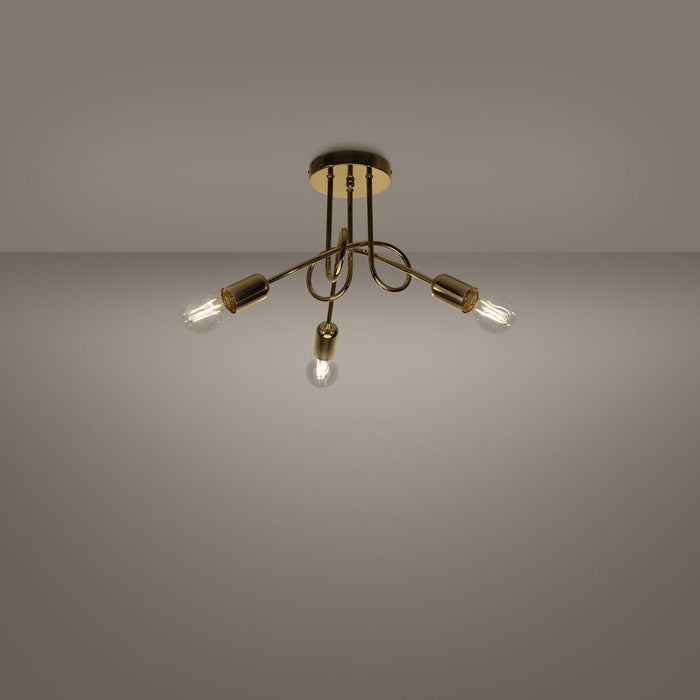 Chandelier LOOP 3 glossy gold Sollux Lighting SL.1437