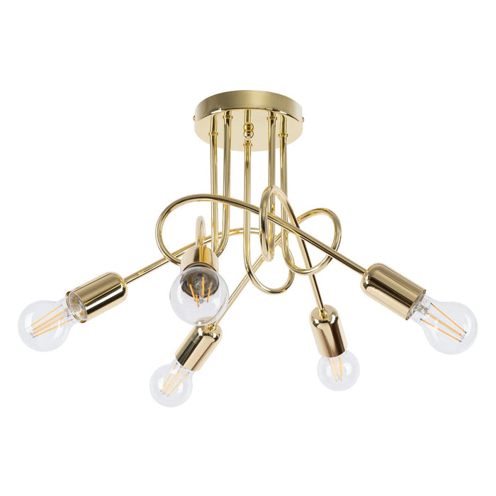 Chandelier LOOP 5 glossy gold Sollux Lighting SL.1438