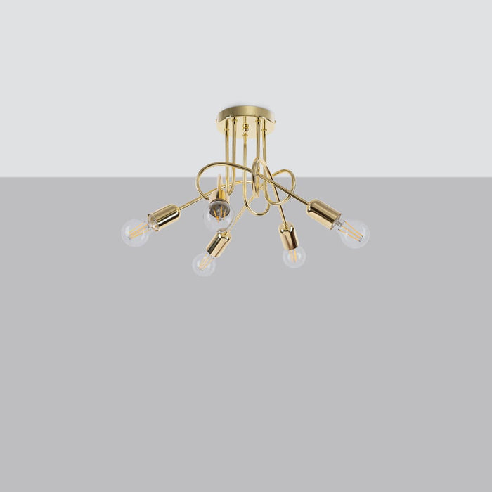 Chandelier LOOP 5 glossy gold Sollux Lighting SL.1438