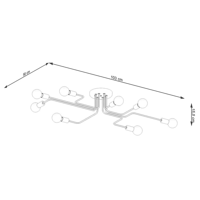 Chandelier VECTOR 8 white Sollux Lighting SL.1444