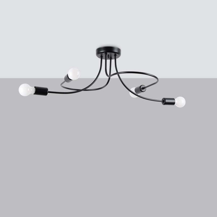 Chandelier LEVAR 4 black Sollux Lighting SL.1455