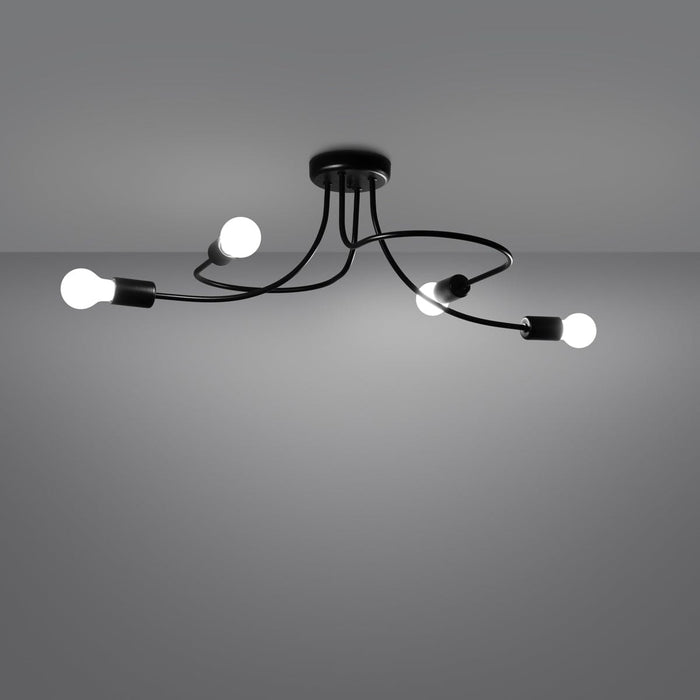 Chandelier LEVAR 4 black Sollux Lighting SL.1455