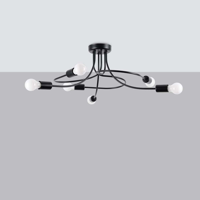 Chandelier LEVAR 6 black Sollux Lighting SL.1456