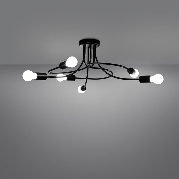 Chandelier LEVAR 6 black Sollux Lighting SL.1456