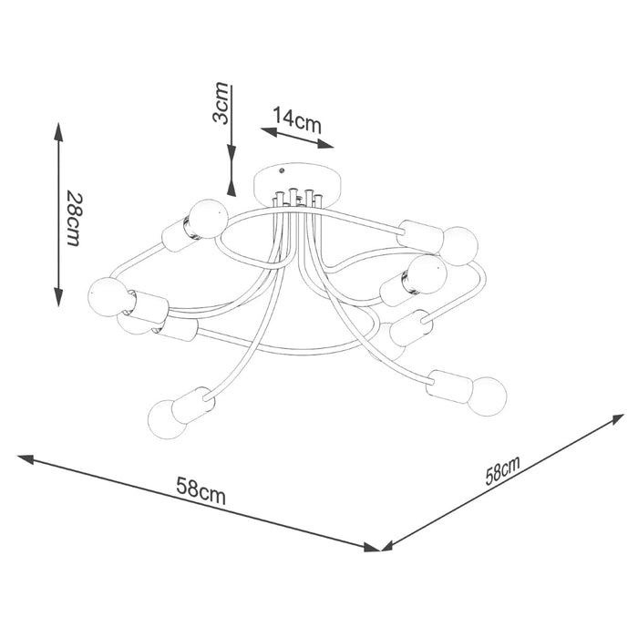 Chandelier LEVAR 8 black Sollux Lighting SL.1457