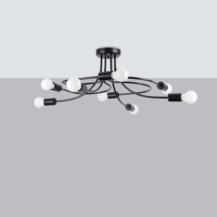 Chandelier LEVAR 8 black Sollux Lighting SL.1457