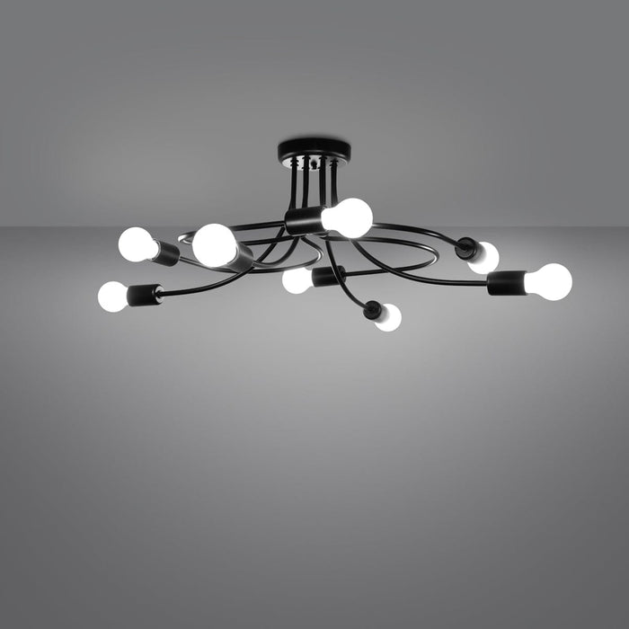 Chandelier LEVAR 8 black Sollux Lighting SL.1457