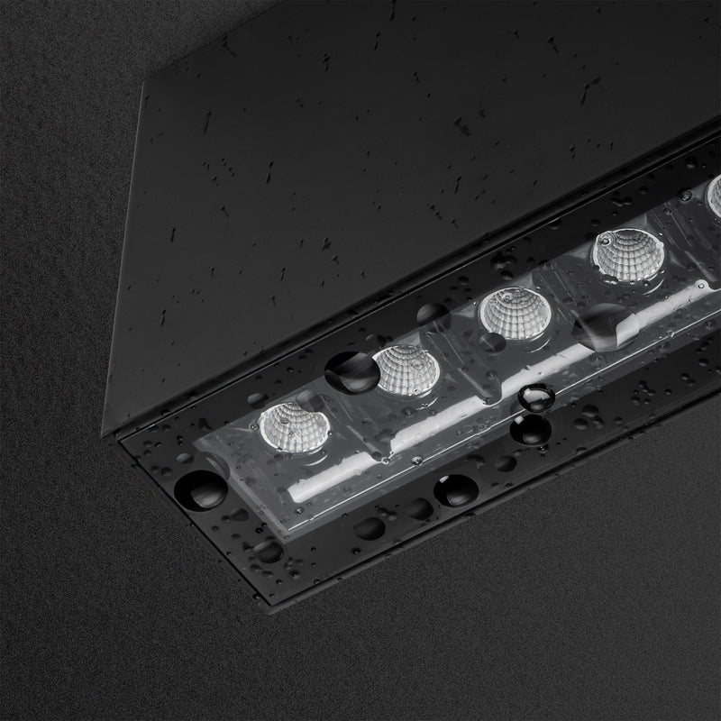 15-A120-60-DS, CEILING FIXTURE BENTO SURFACE 6 LEDS IP66 14.7W LED WARM-WHITE 3000K CRI 92 DALI, Black, Transparent