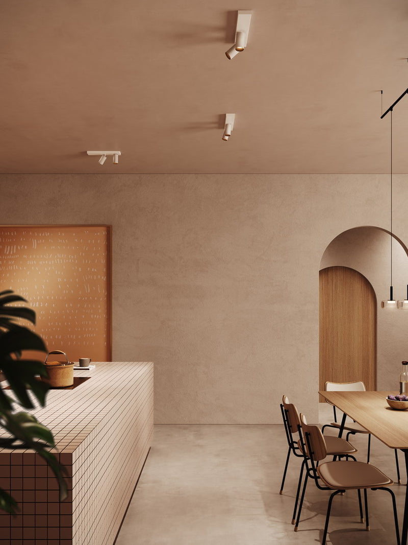 15-A197-14-OS, SPOTLIGHT ATOM SURFACE DOUBLE 52 26W LED WARM-WHITE 4000K CRI 92 43º ON-OFF , White