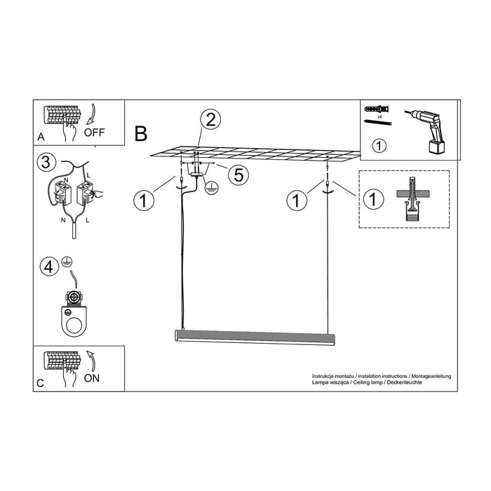 Pendant lamp FARGE black LED 3000K Thoro Lighting TH.297