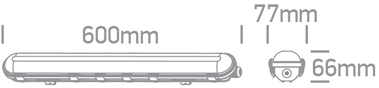 38120M/V: 25W LED CCT Variable & Power variable industrial fitting. Stainless steel clips included. Polycarbonate body and diffuser.   Supplied with non-dimmable LED driver.  . .. Available in Grey