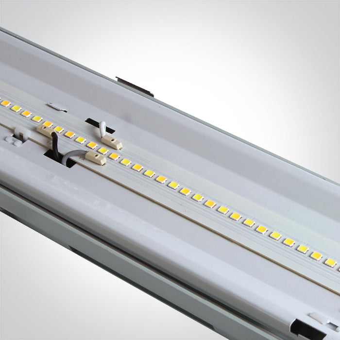 38120M/V: 25W LED CCT Variable & Power variable industrial fitting. Stainless steel clips included. Polycarbonate body and diffuser.   Supplied with non-dimmable LED driver.  . .. Available in Grey