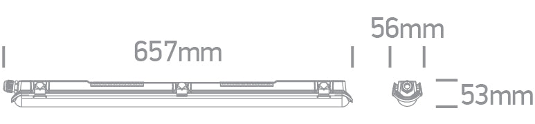 38120P: 60cm PC industrial fitting. Only suitable for 1xT8 LED tube. ... Available in Grey