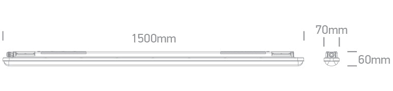 38150N/V: 48W CCT and Power variable linear fitting for surface installation.   Complete with power variable driver  ... Available in Grey