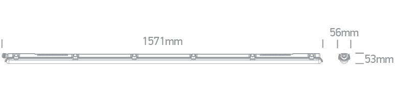 38150P: 150cm PC industrial fitting. Only suitable for 1xT8 LED tube. ... Available in Grey