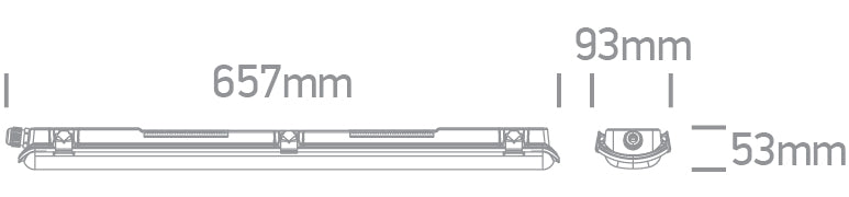 38220P: 60cm PC industrial fitting. Only suitable for 2xT8 LED tubes. ... Available in Grey