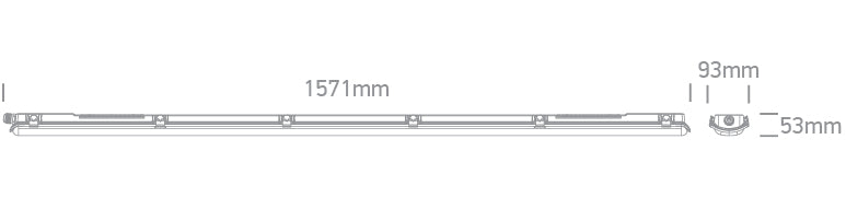 38250P: 150cm PC industrial fitting. Only suitable for 2xT8 LED tubes. ... Available in Grey