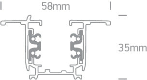40003R/W WHITE RECESSED TRACK 3m