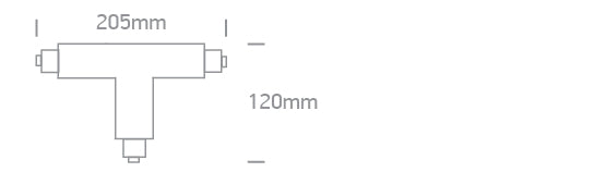 41016AL/W/L: 16A White Left T Connector for DALI track..