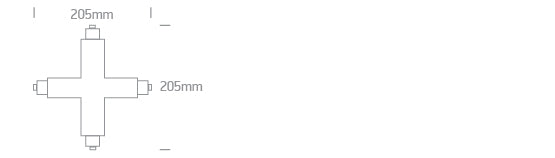 41018AL/B: 16A Black X Connector for DALI track..