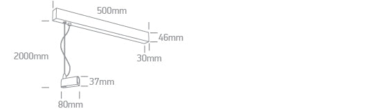 42004PC/B: 2m Black Plug & Play Driver Base + End cap. ON/OFF / DALI.  Driver must be ordered separately..