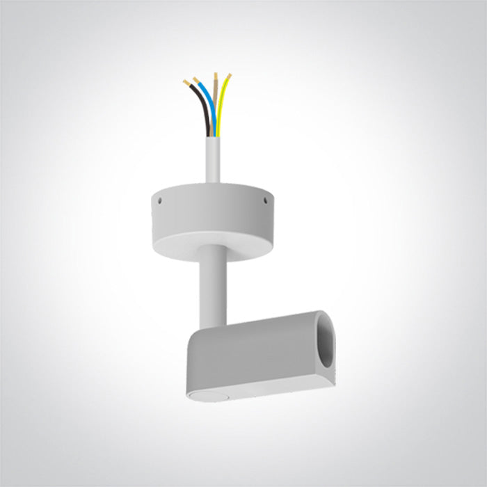 42004PD/W: White Plug & Play surface base with power supply end cap ON/OFF / DALI.  .