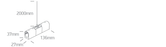 42004PF/W: 2m cable White Plug & Play suspended/surface connector.  For surface installation you need to use together with 42004PM/42004PN/42004PP.  .