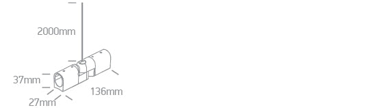 42004PG/W: 2m White Plug & Play suspended/surface adjustable corner.  For surface installation you need to use together with 42004PM/42004PN/42004PP.  .