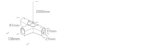 42004PJ/W: 2m White Plug & Play suspended/surface T-connector.  For surface installation you need to use together with 42004PM/42004PN/42004PP.  .