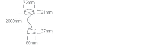 42004PR/B: 2m Plug & Play Recessed base with Power Supply cable + end cap. ON/OFF / DALI.    .