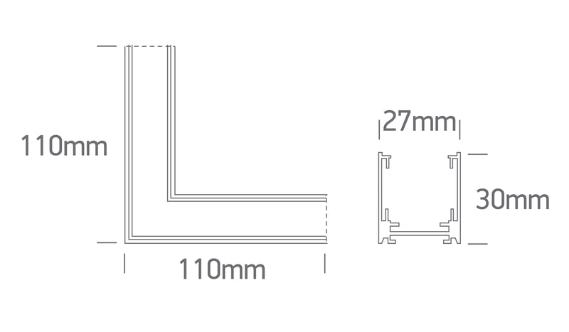 42012AA/W: Corner for 42001A & 42002A.  Complete with 2pcs mechanical connector. .