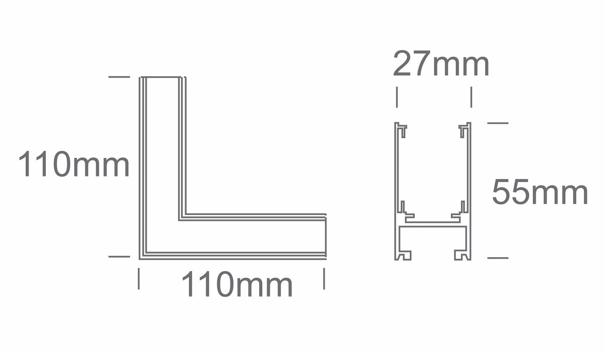 Corner for 42001B & 42002B. One Light. 42012AB/B