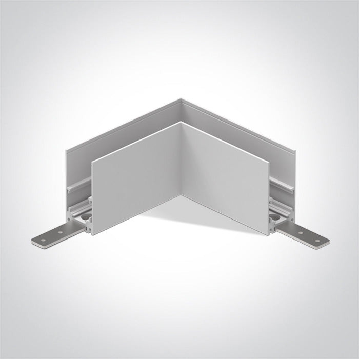 42012AB/W: White corner for 42001B & 42002B.  Complete with 2pcs mechanical connector..